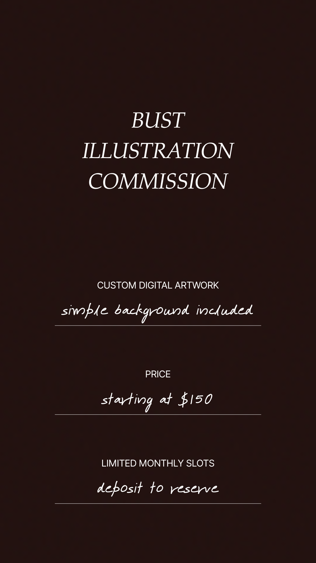 Bust Illustration Commission | DEPOSIT