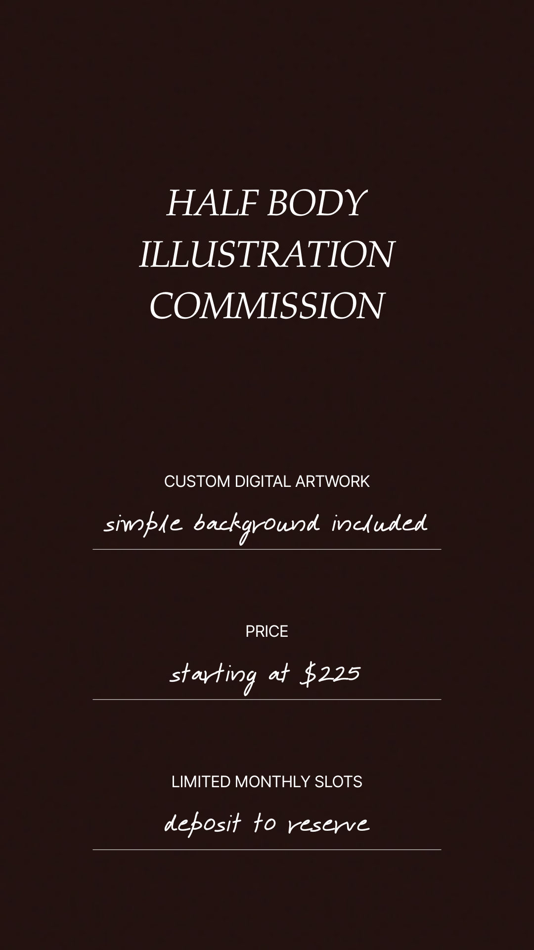 Half Body Illustration Commission | DEPOSIT