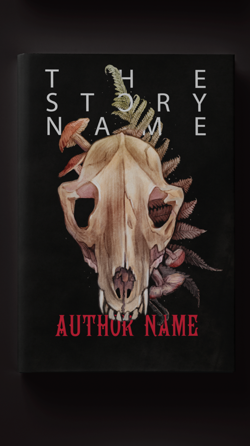 Fern Skull | Premade Book Cover Illustration