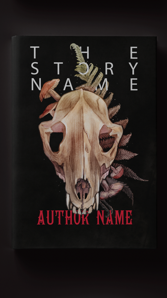 Fern Skull | Premade Book Cover Illustration