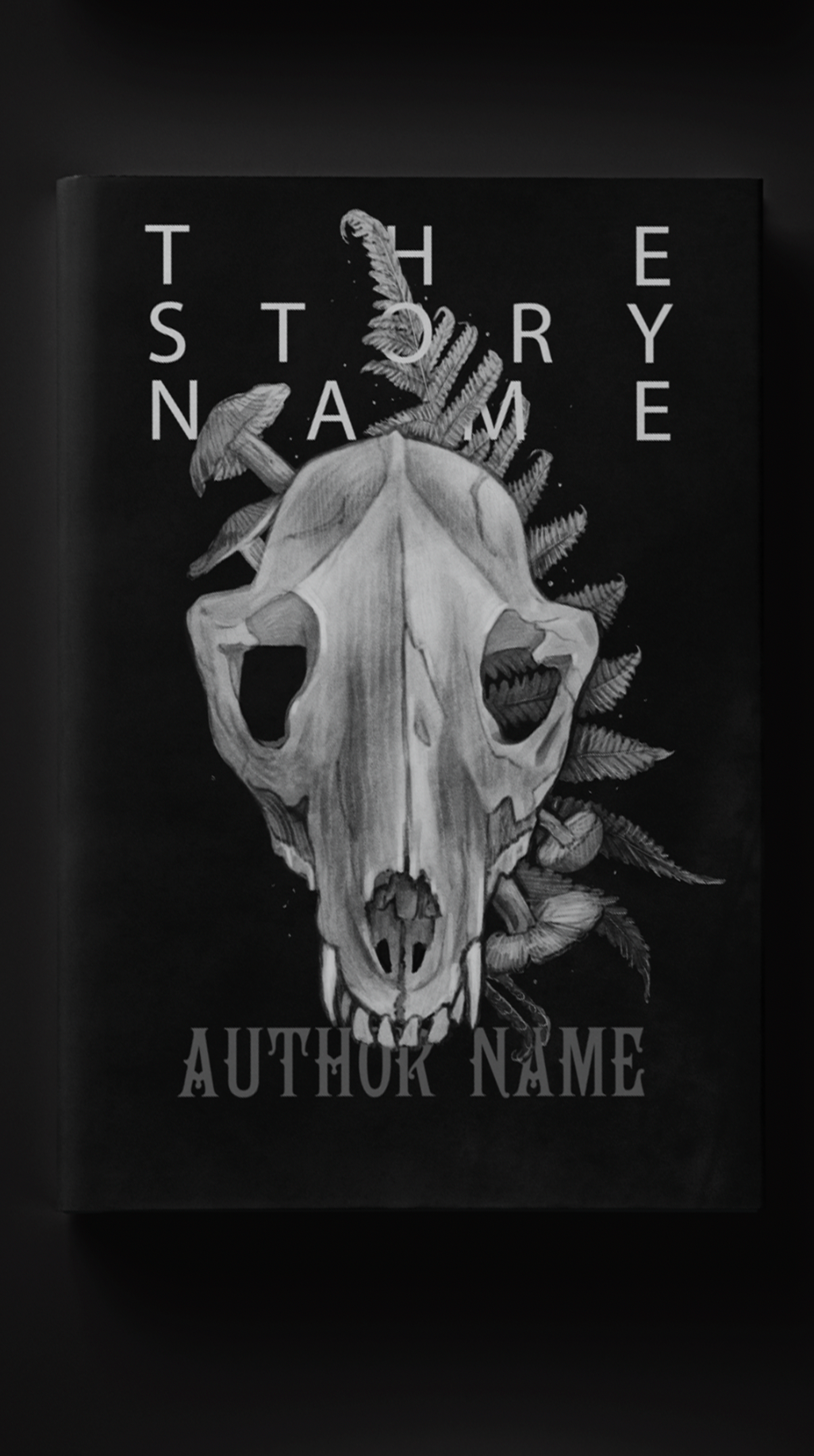 Fern Skull | Premade Book Cover Illustration